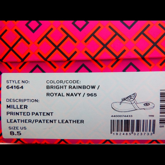 Authentic NWT Tory Burch Miller Sandals in Rainbow - Picture 7 of 7